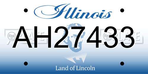 AH27433 Illinois License Plate