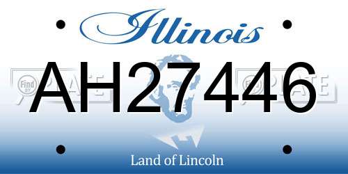 AH27446 Illinois License Plate