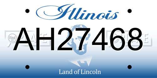 AH27468 Illinois License Plate