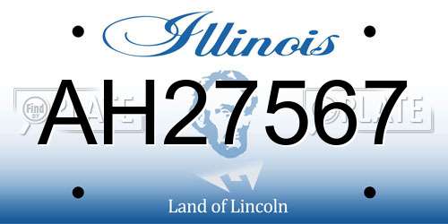 AH27567 Illinois License Plate