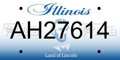 AH27614 Illinois License Plate