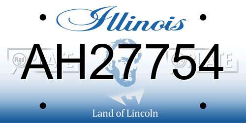 AH27754 Illinois License Plate