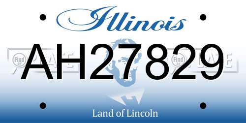 AH27829 Illinois License Plate