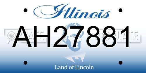 AH27881 Illinois License Plate