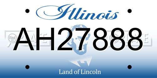 AH27888 Illinois License Plate