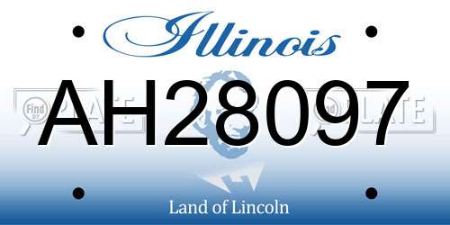 AH28097 Illinois License Plate