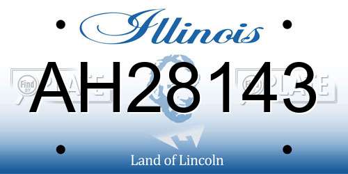 AH28143 Illinois License Plate