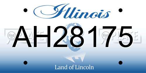 AH28175 Illinois License Plate