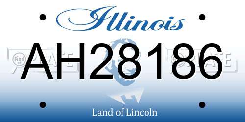 AH28186 Illinois License Plate