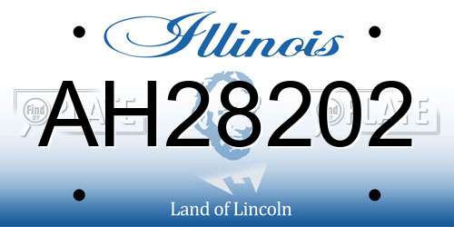 AH28202 Illinois License Plate