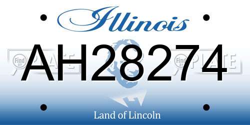 AH28274 Illinois License Plate