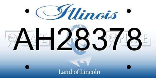 AH28378 Illinois License Plate