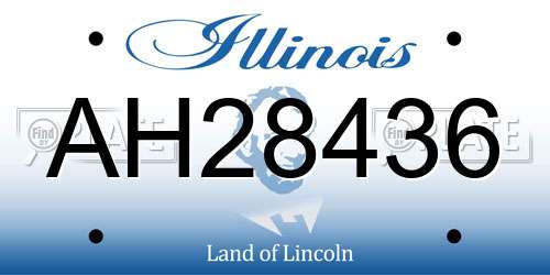 AH28436 Illinois License Plate