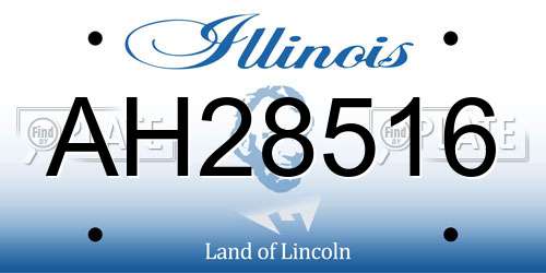 AH28516 Illinois License Plate
