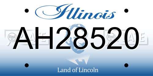 AH28520 Illinois License Plate