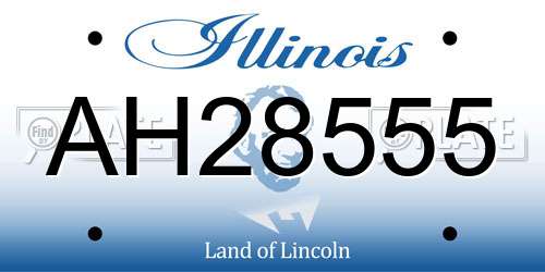 AH28555 Illinois License Plate