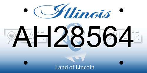 AH28564 Illinois License Plate