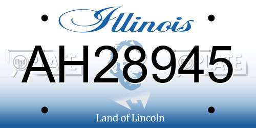 AH28945 Illinois License Plate