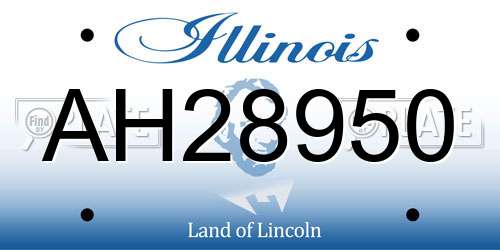 AH28950 Illinois License Plate