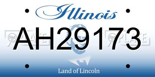 AH29173 Illinois License Plate