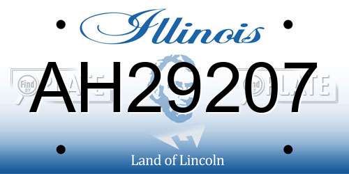 AH29207 Illinois License Plate