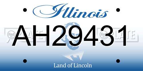 AH29431 Illinois License Plate