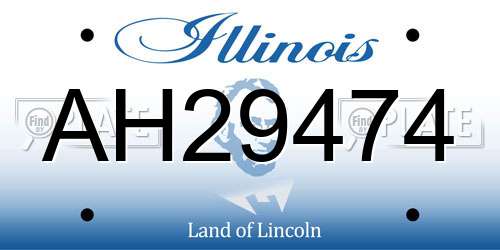 AH29474 Illinois License Plate