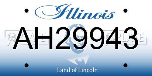 AH29943 Illinois License Plate