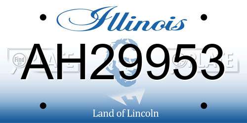 AH29953 Illinois License Plate
