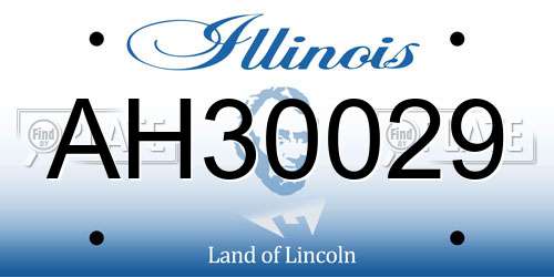 AH30029 Illinois License Plate