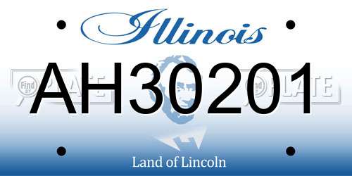 AH30201 Illinois License Plate