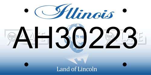 AH30223 Illinois License Plate