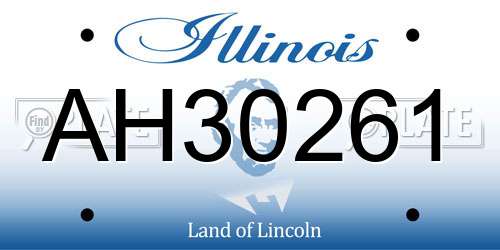 AH30261 Illinois License Plate