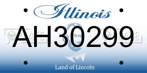 AH30299 Illinois License Plate