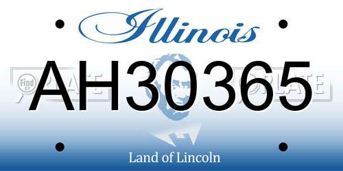 AH30365 Illinois License Plate