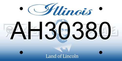 AH30380 Illinois License Plate