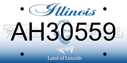 AH30559 Illinois License Plate
