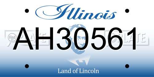 AH30561 Illinois License Plate