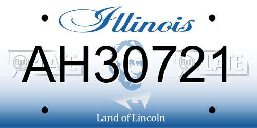 AH30721 Illinois License Plate