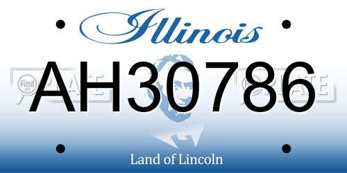 AH30786 Illinois License Plate