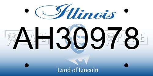 AH30978 Illinois License Plate
