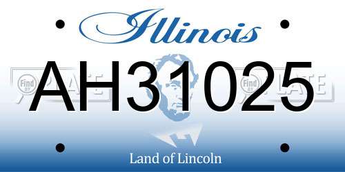 AH31025 Illinois License Plate