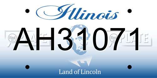 AH31071 Illinois License Plate