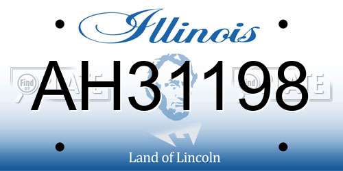 AH31198 Illinois License Plate