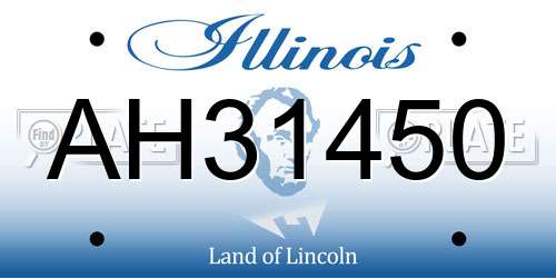AH31450 Illinois License Plate