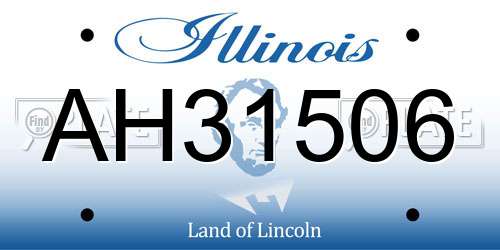 AH31506 Illinois License Plate
