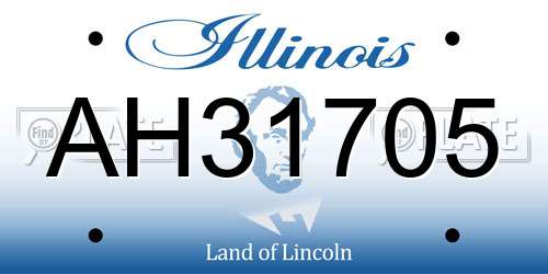 AH31705 Illinois License Plate