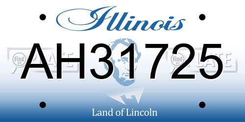 AH31725 Illinois License Plate