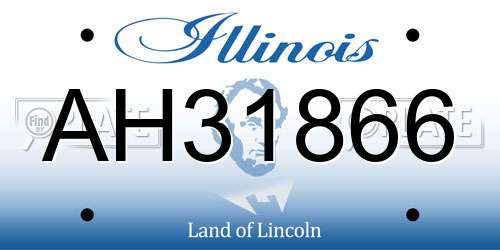 AH31866 Illinois License Plate