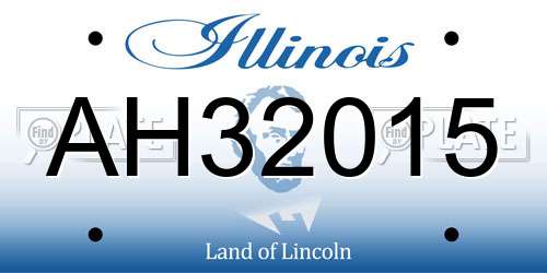 AH32015 Illinois License Plate